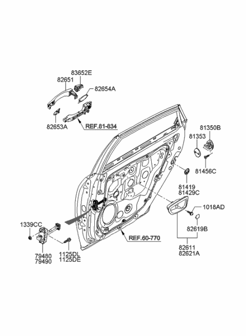 2006 Hyundai Azera Produced After OCT.31.2006 Rear Door Locking Diagram