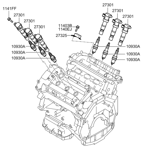 2009 Hyundai Azera Spark Plug & Cable Diagram