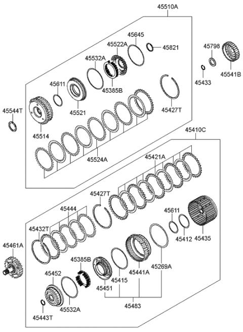 2006 Hyundai Azera Disc Set-Clutch Diagram for 45421-3A610