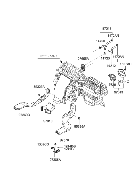 2007 Hyundai Azera Heater System-Hose Diagram