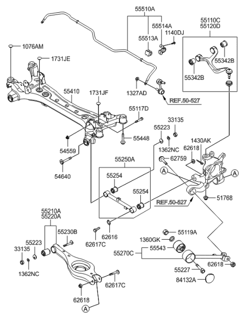 2006 Hyundai Azera Produced After OCT.31.2006 Rear Suspension Control Arm Diagram