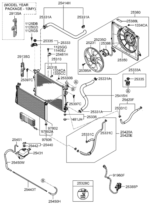 2010 Hyundai Azera Hose Assembly-Automatic Transaxle Oil Cooling(Feed Diagram for 25420-3L410