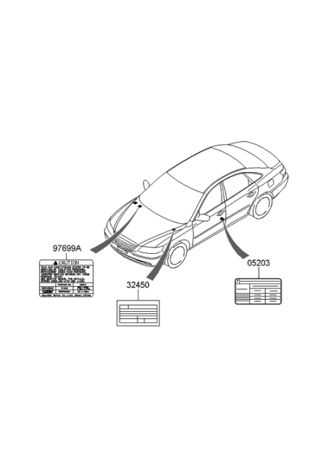 1993 Hyundai Sonata Label-Emission Control Diagram for 32450-3C072
