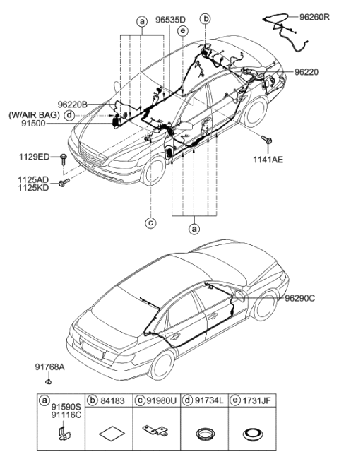 2009 Hyundai Azera Extension Antenna Cable Assembly-Mts Diagram for 96535-3L511