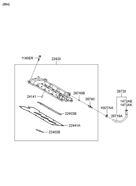 2006 Hyundai Azera Produced After OCT.31.2006 Rocker Cover Diagram 2
