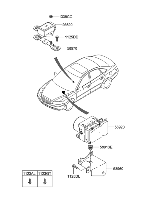 2006 Hyundai Azera Produced After OCT.31.2006 Hydraulic Module Diagram