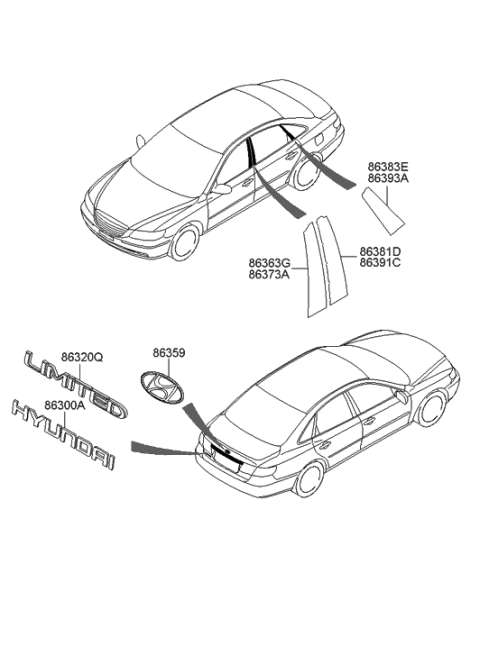 2010 Hyundai Azera Emblem Diagram