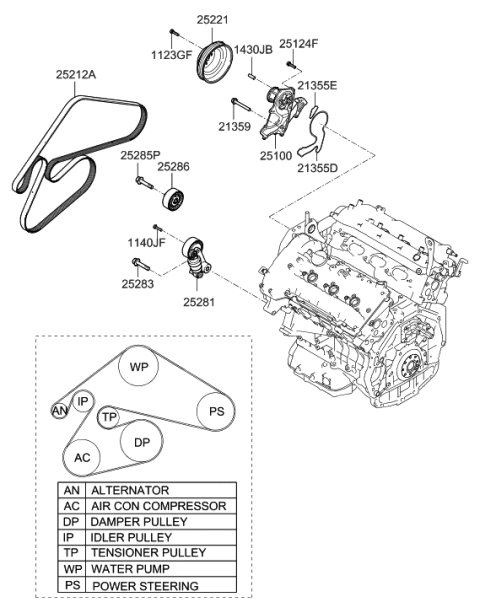 2006 Hyundai Azera Produced After OCT.31.2006 Coolant Pump Diagram