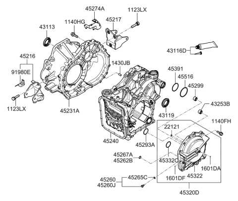 2007 Hyundai Azera Housing-Converter Diagram for 45231-3A555