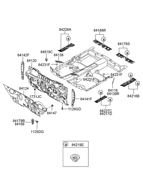 2007 Hyundai Azera Isolation Pad & Plug Diagram 2