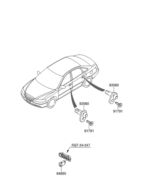 2008 Hyundai Azera Rheostat Assembly-Illumination Control Diagram for 93720-3L250-5H