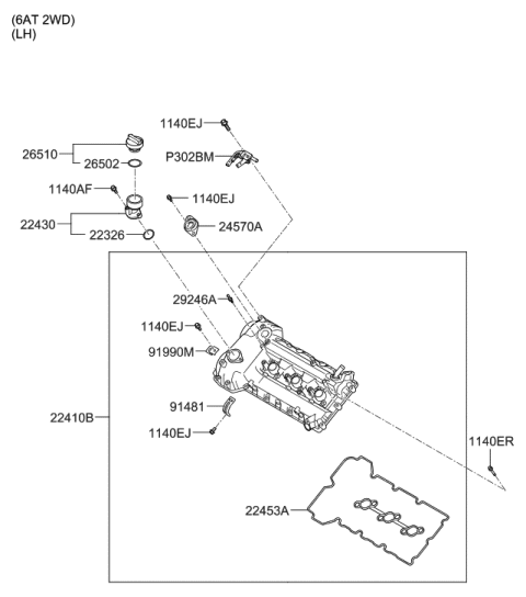 2006 Hyundai Azera Produced After OCT.31.2006 Rocker Cover Diagram 3