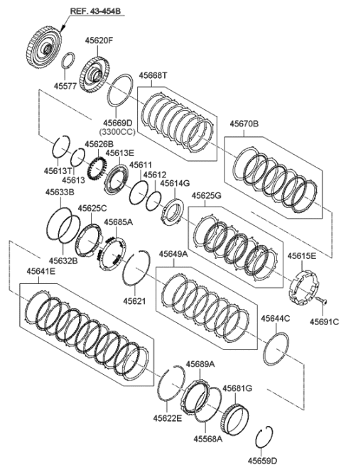 2007 Hyundai Azera Ring-Snap Diagram for 45619-3B021