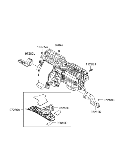 2007 Hyundai Azera Heater System-Heater & Blower Unit Diagram 1