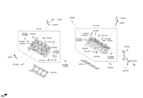 2006 Hyundai Azera Produced After OCT.31.2006 Cylinder Head Diagram 1
