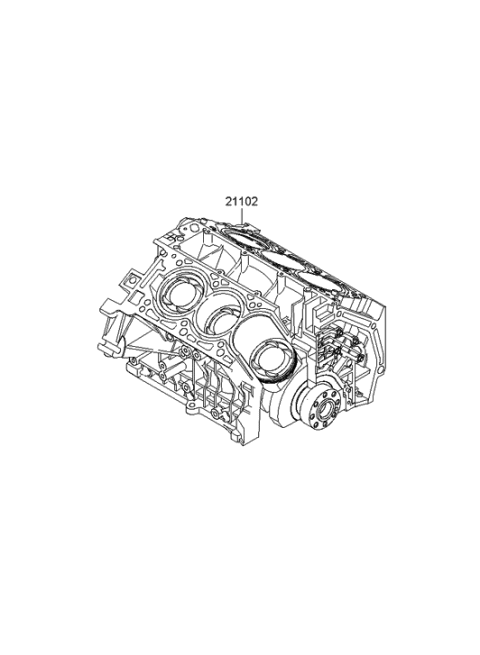2010 Hyundai Azera Reman Short Engine Diagram for 227R2-3CA00-HRM