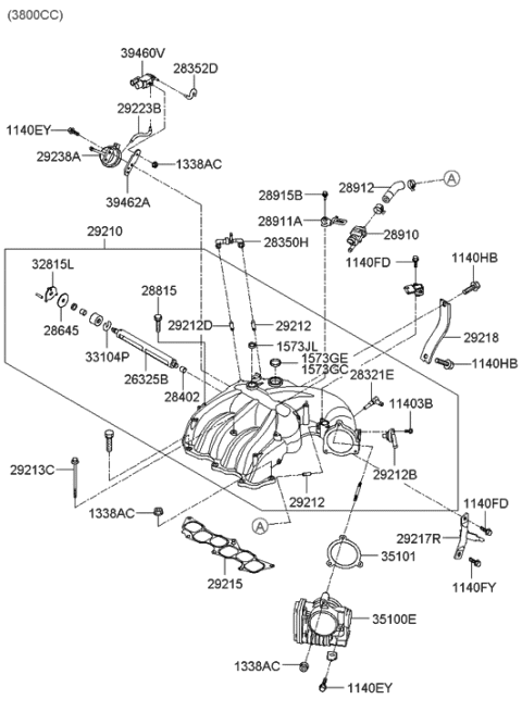2006 Hyundai Azera Produced After OCT.31.2006 Intake Manifold Diagram 2