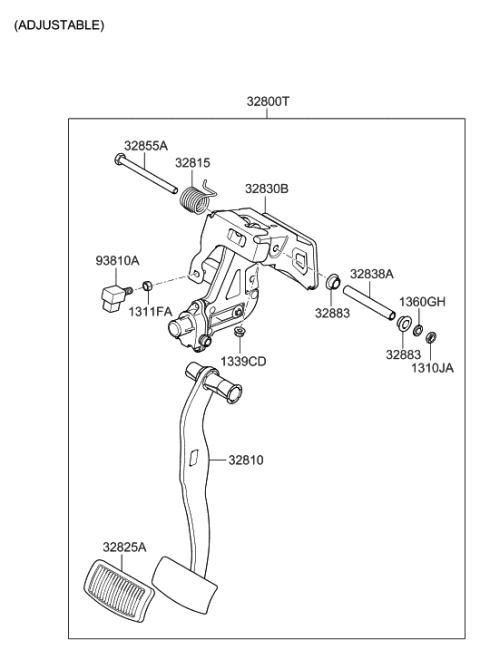 2006 Hyundai Azera Produced After OCT.31.2006 Accelerator Pedal Diagram 3