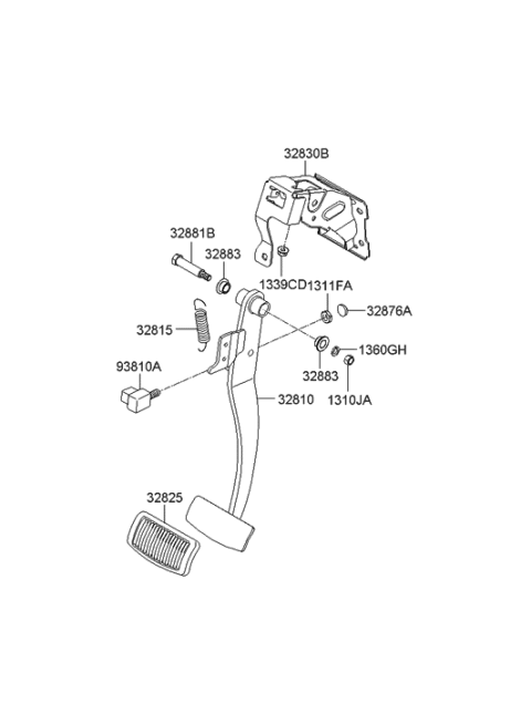 2006 Hyundai Azera Produced After OCT.31.2006 Accelerator Pedal Diagram 2