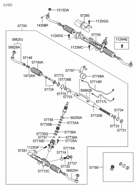 2006 Hyundai Azera Produced After OCT.31.2006 Power Steering Gear Box Diagram
