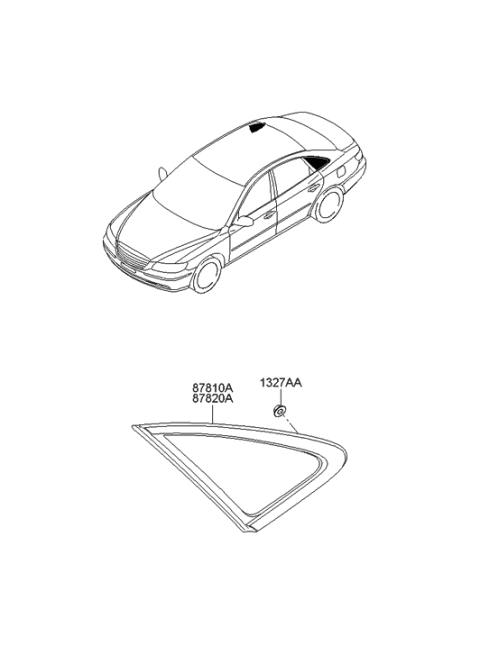 2007 Hyundai Azera Glass & MOULDING Assembly-Quarter Diagram for 87820-3L010