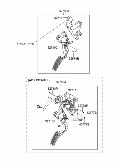 2007 Hyundai Azera Pedal Assembly-Accelerator Diagram for 32700-3L300