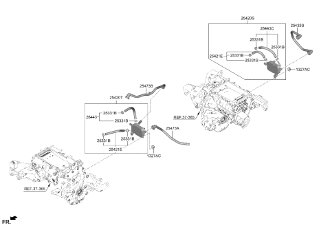 2023 Hyundai Genesis Electrified GV70 MOTOR OIL COOLER ASSY-FR Diagram for 254N0-JI000