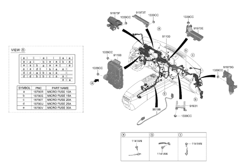 2023 Hyundai Genesis Electrified GV70 CABLE ASSY-USB Diagram for 96595-AR000