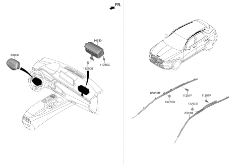 2023 Hyundai Genesis Electrified GV70 MODULE ASSY-STRG WHEEL AIR BAG Diagram for 80100-ITBA0-N9B