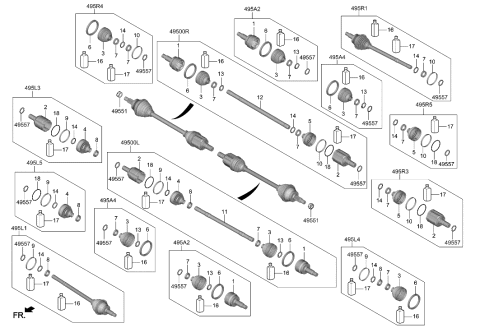 2023 Hyundai Genesis Electrified GV70 JOINT KIT-DIFF SIDE,LH Diagram for 495L3-DS000