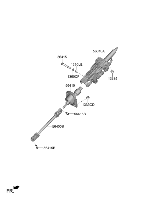 2023 Hyundai Genesis Electrified GV70 Steering Column & Shaft Diagram 1