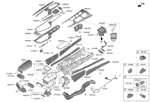 2023 Hyundai Genesis Electrified GV70 Console Diagram