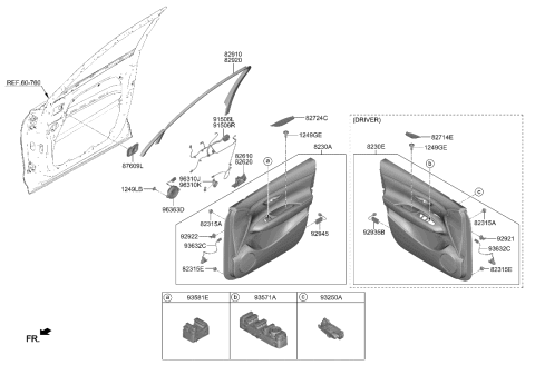 2023 Hyundai Genesis Electrified GV70 CAP-FRONT DOOR PULL HANDLE,LH Diagram for 82714-AR000-GLW