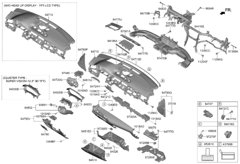 2023 Hyundai Genesis Electrified GV70 Crash Pad Diagram