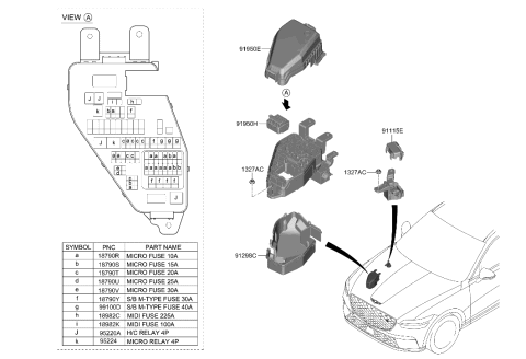 2019 Hyundai Accent PCB BLOCK ASSY Diagram for 91959-DS100