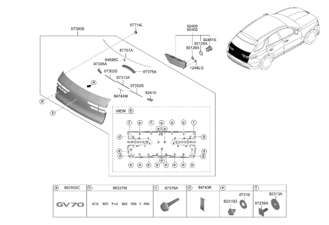 2019 Hyundai Accent CLIP-BACK PANEL MOULDING Diagram for 87381-R0000