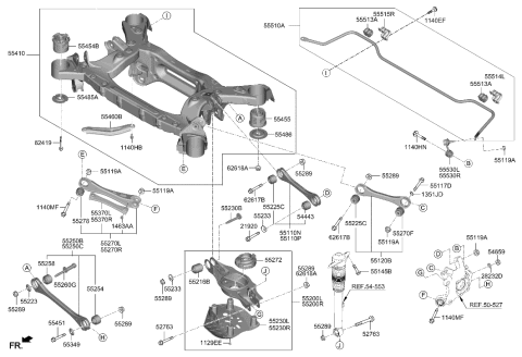 2019 Hyundai Accent LINK ASSY-REAR STABILIZER,LH Diagram for 55530-DS000