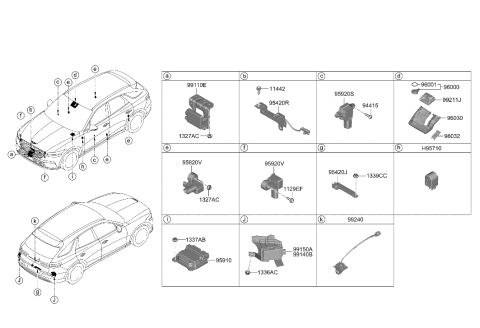 2019 Hyundai Accent UNIT ASSY-REAR CORNER RADAR,RH Diagram for 99150-DS000