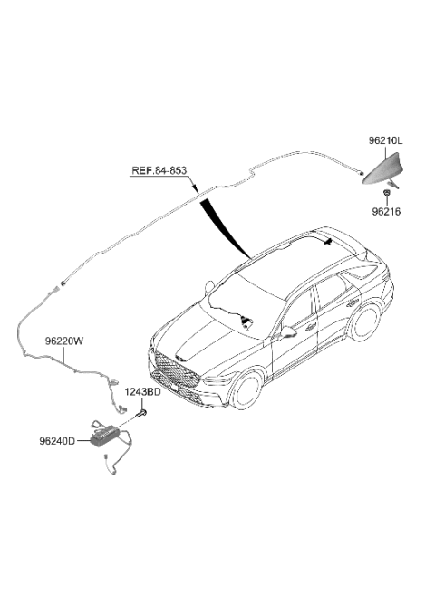 2019 Hyundai Accent ANTENNA ASSY-COMBINATION Diagram for 96210-AR050-MPE