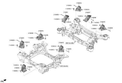 2023 Hyundai Genesis Electrified GV70 BRKT ASSY-MOTOR MTG RR Diagram for 218G0-DS100