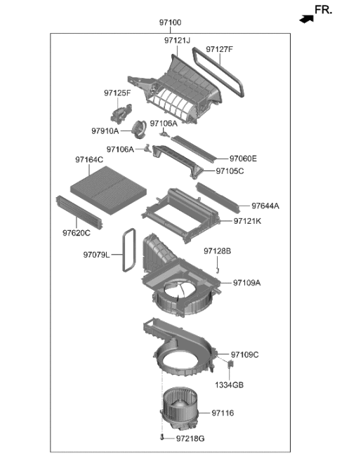 2019 Hyundai Accent ACTUATOR-INTAKE Diagram for 97124-DS000