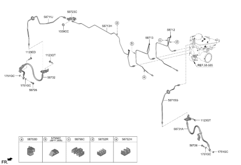 2019 Hyundai Accent HOSE-BRAKE FRONT,RH Diagram for 58732-DS100