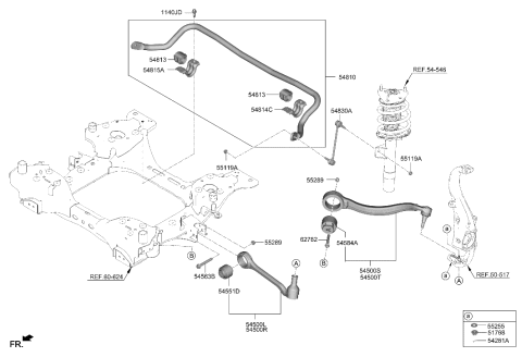 2023 Hyundai Genesis Electrified GV70 Link Assembly-Front Stabilizer Diagram for 54830-C5000
