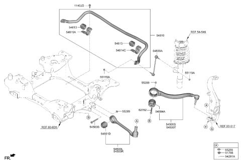 2023 Hyundai Genesis Electrified GV70 BAR ASSY-FR STABILIZER Diagram for 54810-DS000