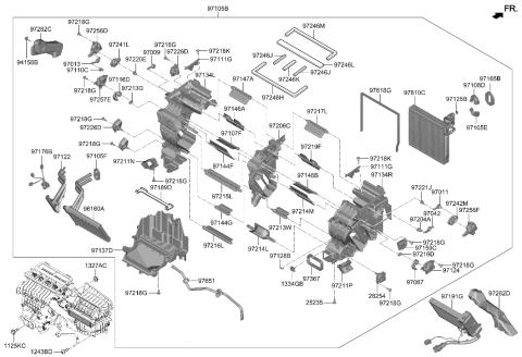 2023 Hyundai Genesis Electrified GV70 Actuator Assembly Diagram for 97163-E4000