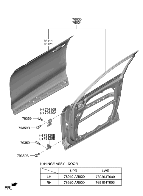 2023 Hyundai Genesis Electrified GV70 Front Door Panel Diagram