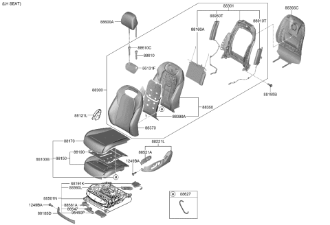 2019 Hyundai Accent COVERING ASSY-FR BACK,LH Diagram for 88360-IT010-E2C