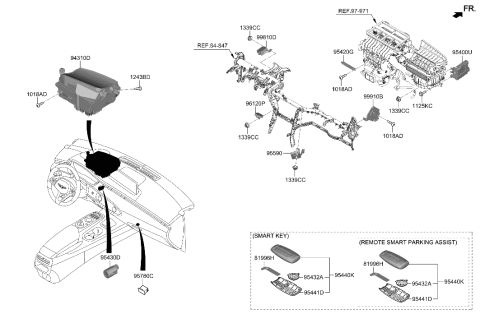 2023 Hyundai Genesis Electrified GV70 FOB-SMART KEY Diagram for 95440-DS010