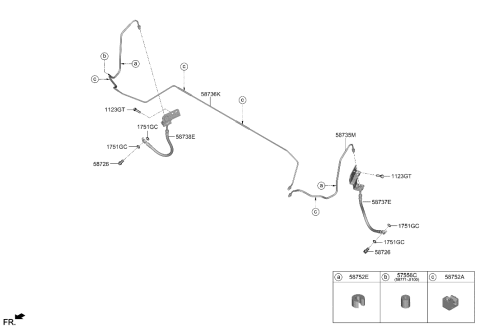 2023 Hyundai Genesis Electrified GV70 TUBE-CONNECTOR TO RR,LH Diagram for 58735-IT500