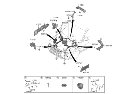 2023 Hyundai Genesis Electrified GV70 PROTECTOR-WIRING Diagram for 91961-DS270